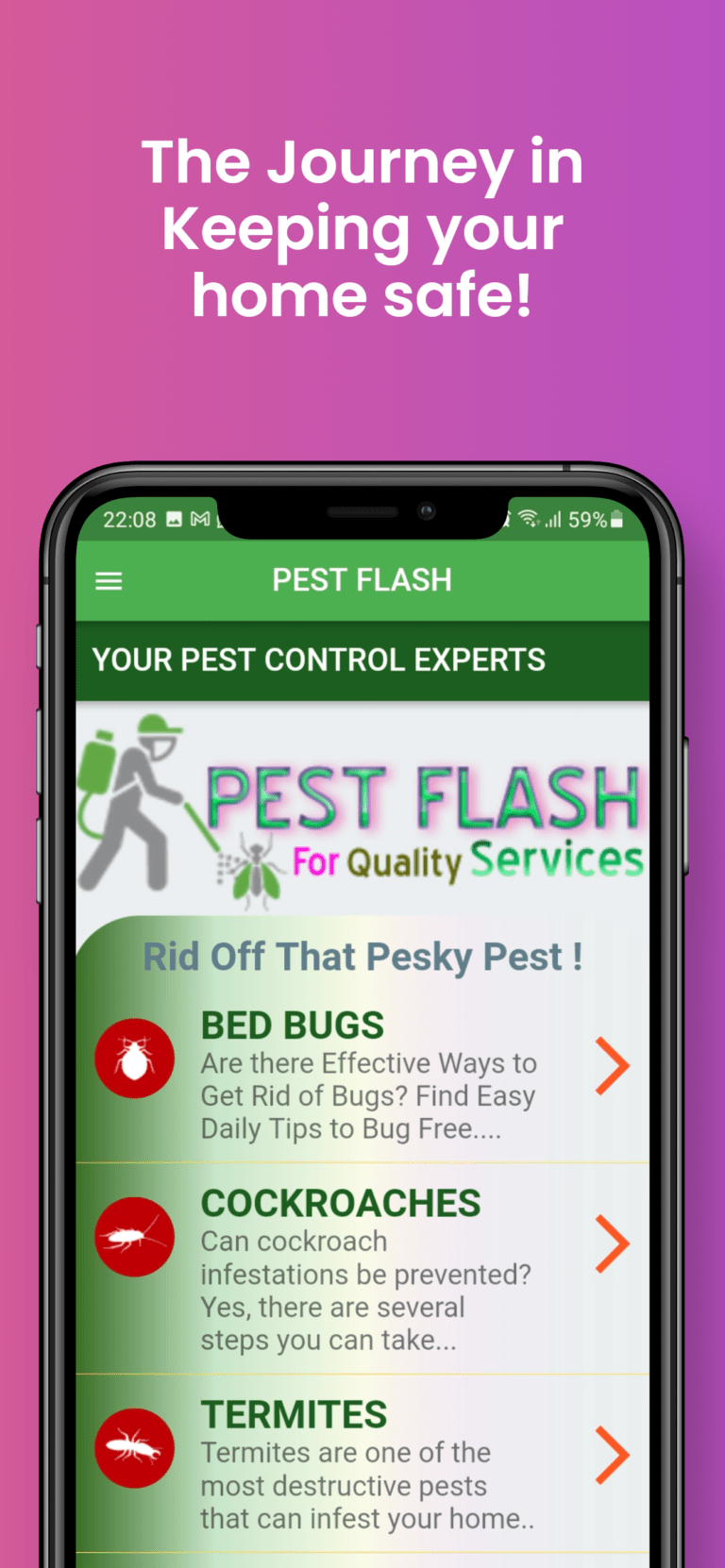 pest control mobile app for android