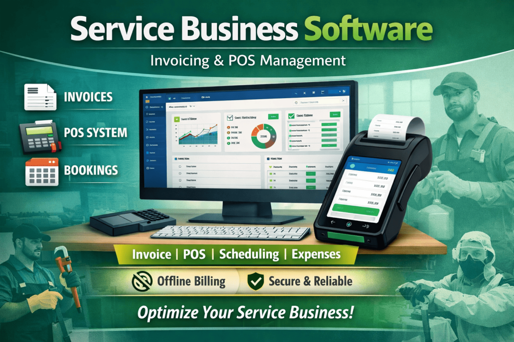 invoice software for small business, invoice software for small business, POS software for service business, quotation management software, small business invoicing app, offline billing software, invoicing software offline, service business management, Laravel POS software, Filament business software, MySQL invoicing software, booking and scheduling software, free invoice app for PC